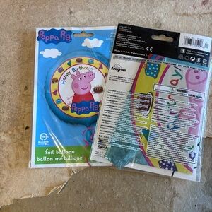 Two Pepper Pig Happy Birthday Mylar Balloons New